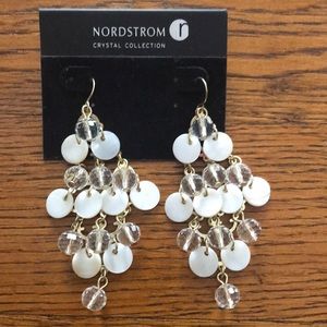 Mother of pearl and crystal earrings